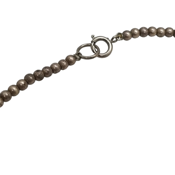 VINTAGE YELLOW/ORANGE ACRYLIC BEAD & SILVERTONED BEAD ORNATE CHUNKY NECKLACE - Picture 5 of 5